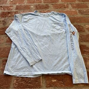 johnnie-O Blue Brennan Long Sleeve Tee Classic Crew Neck Maliblu Blue Yacht Club